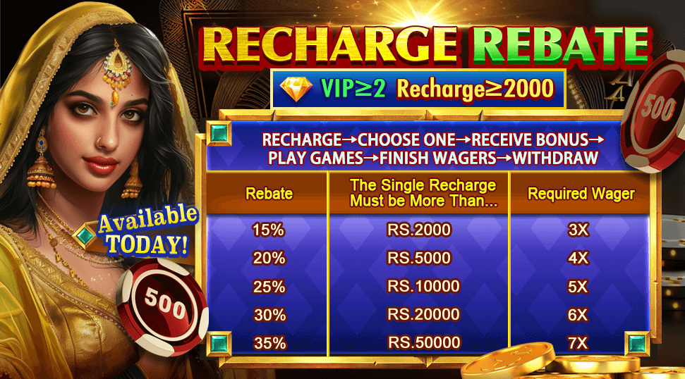Ludo Vegas Recharge Rebate — get rebate on every recharge on Teen Patti Vegas